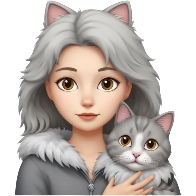 Woman with a cat  emoji
