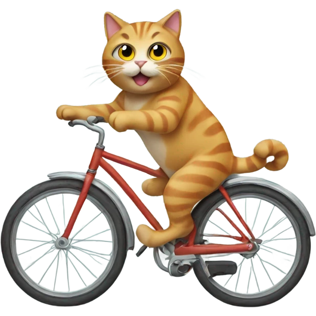 Cat riding a bike emoji