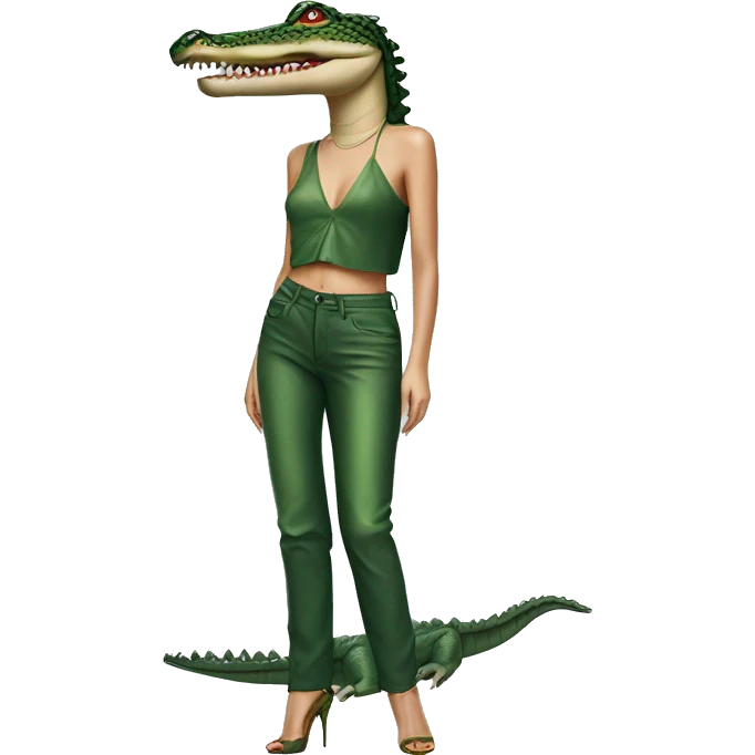 Bella hadid as a crocodile, full body  emoji