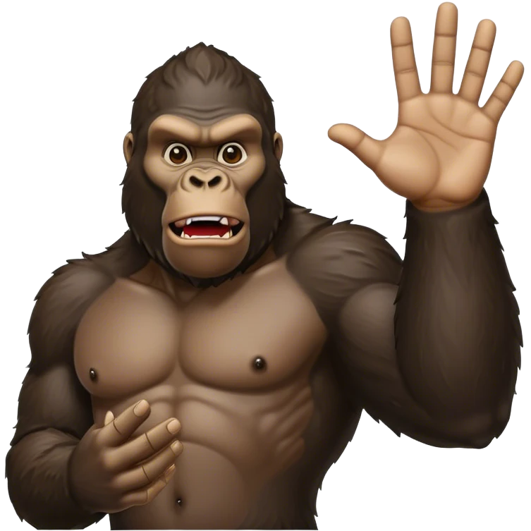 king kong with one hand out saying stop emoji