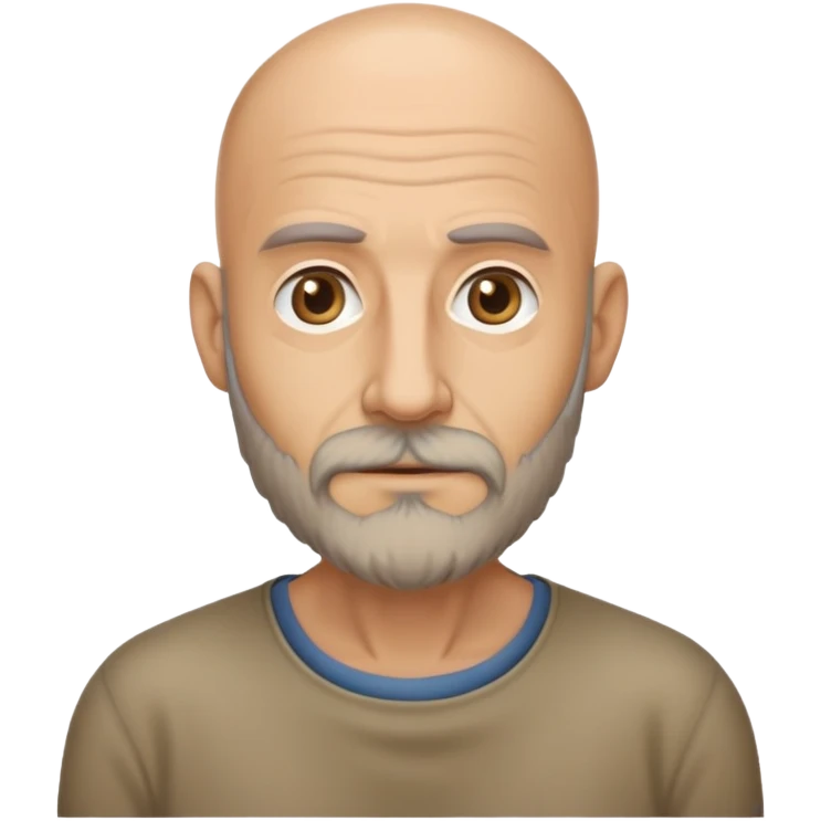 Give me a stalker emoji of a tall skinny bald Italian with scruf beard in his 50s  emoji