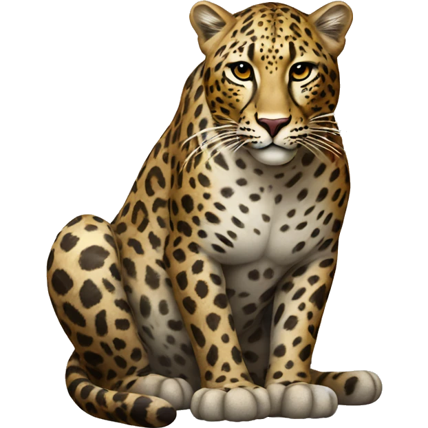realistic seated leopard facing forward emoji