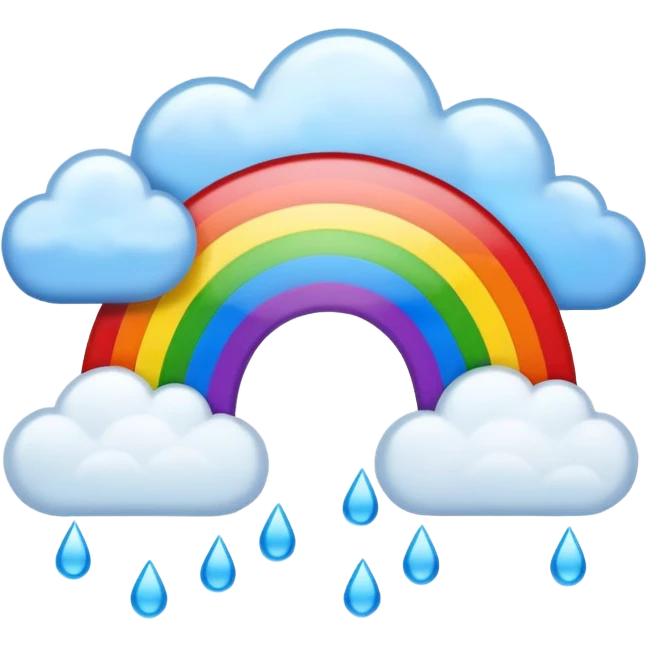 Rainbows clouds rain hearts  emoji