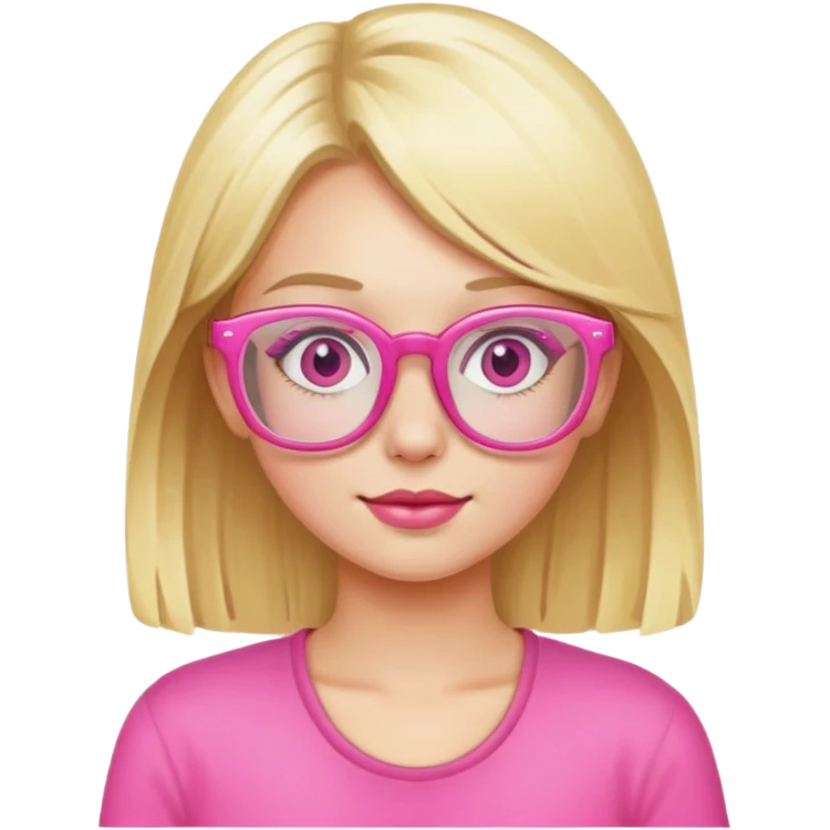 a blonde girl with pink glasses emoji