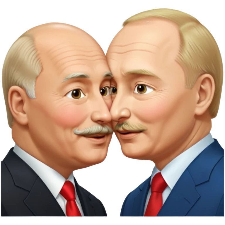 lukashenko and putin( without Beard)  kiss emoji