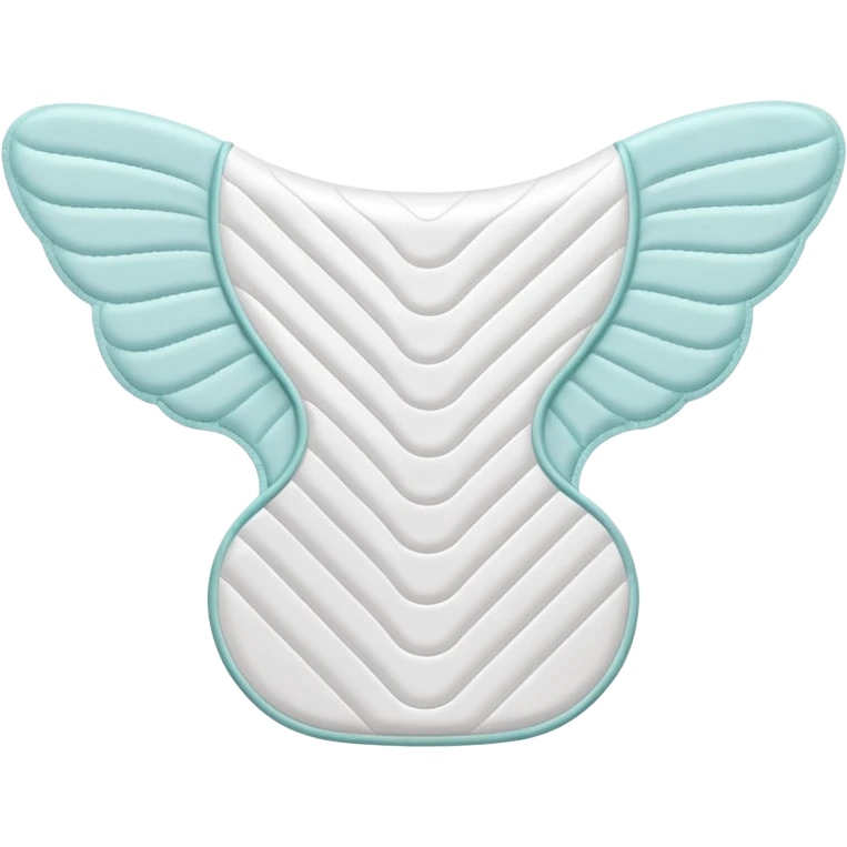 single sanitary pad shown from above, soft white contours, slightly curved wings, gently quilted texture, absorbent clean surface with subtle folds suggesting flexibility, no wrapper, underwear, or branding, apple emoji style, soft lighting, subtle shadows, emoji scale emoji