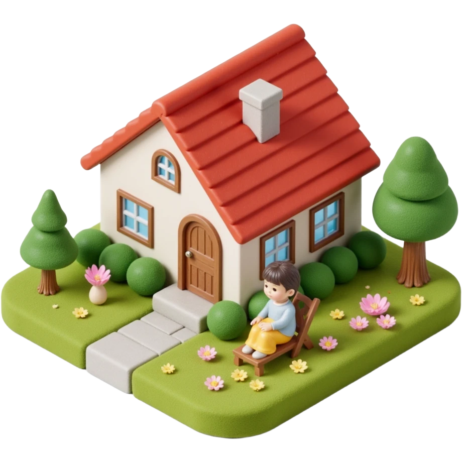 house with a family and pet emoji