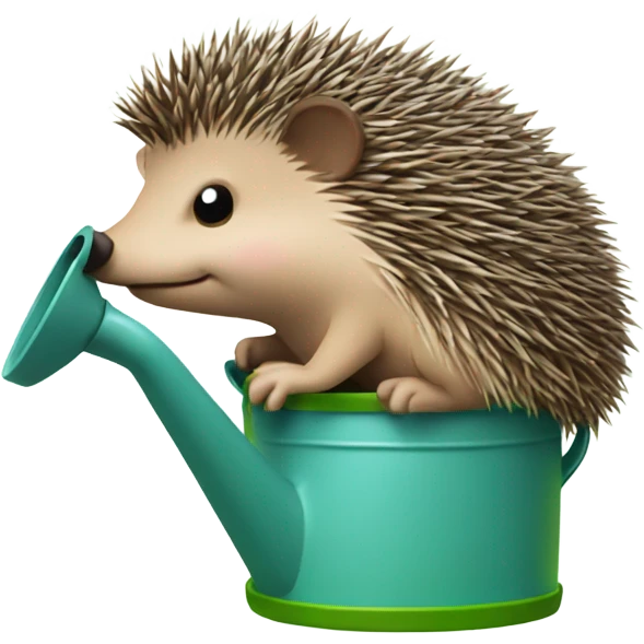 Hedgehog watering plants emoji