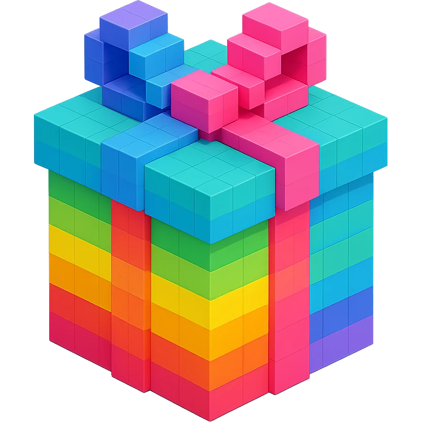 Rainbow gift emoji