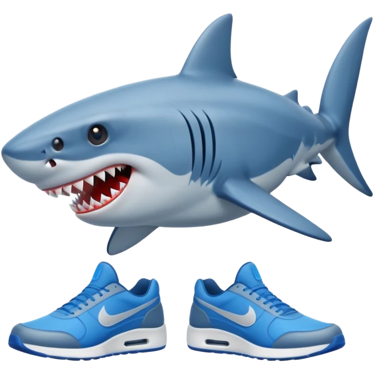 requin avec des nikes bleu emoji