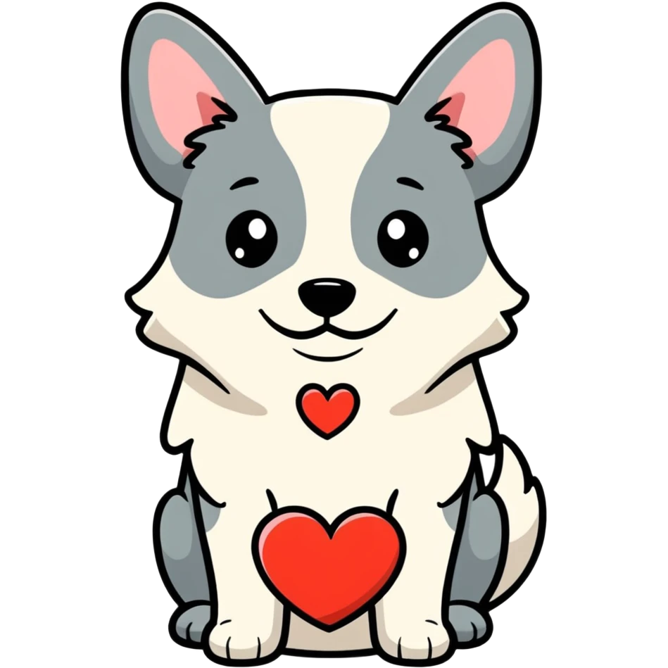 Chien avec des cœurs  emoji