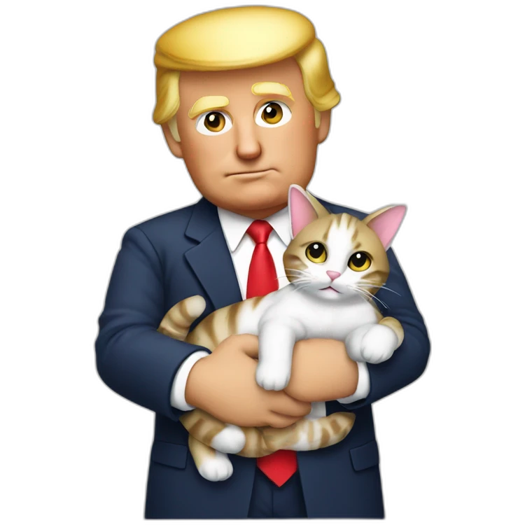 trump cradling small cat emoji