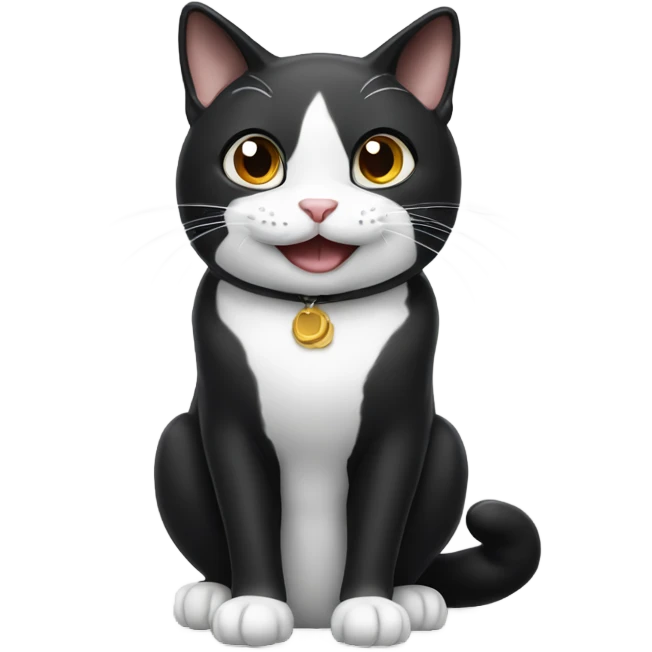 Tuxedo cat begging for food emoji