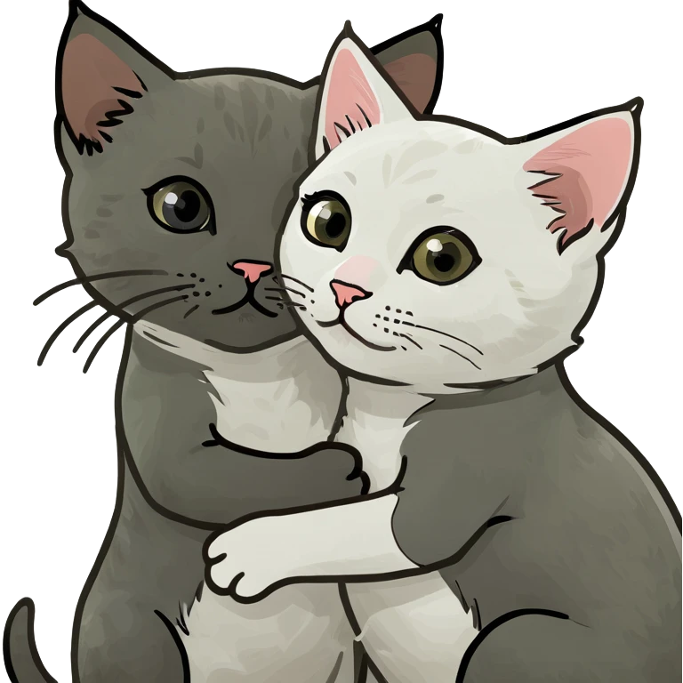 Kittens hugging  emoji