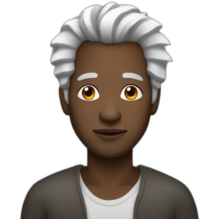 black african man with grey and white hair and a goatie emoji