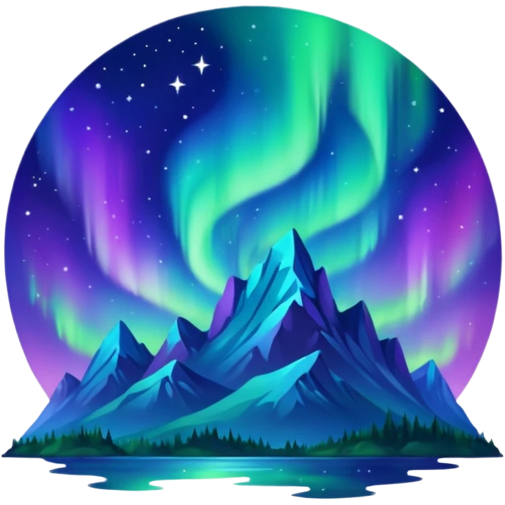 Northern Lights in the starry sky emoji