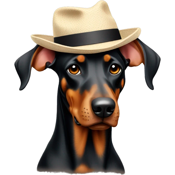 Doberman with hat  emoji
