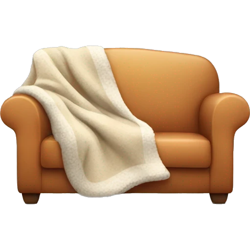 Cozy sofa with blanket emoji
