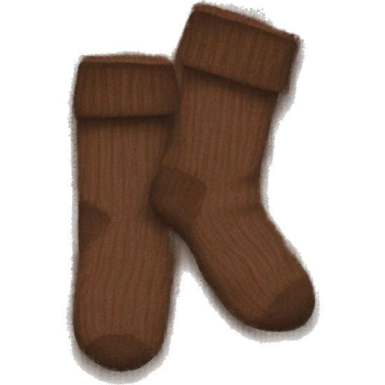 Brown ribbed socks emoji