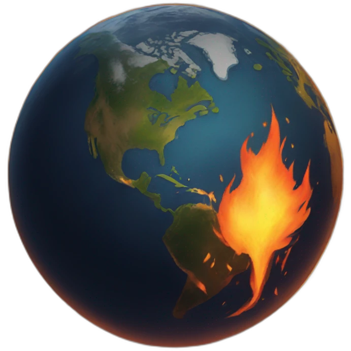 the earth in fire emoji