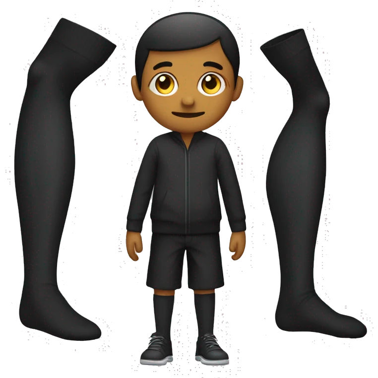  Plain Black  very long socks emoji