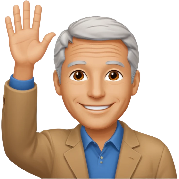 Create an emoji of Epstein waving to the camera in Family Guy style but make it especially like Epstein and not like all old guys emoji