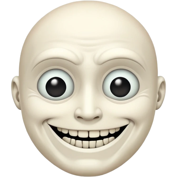 Titan with creepy smile emoji