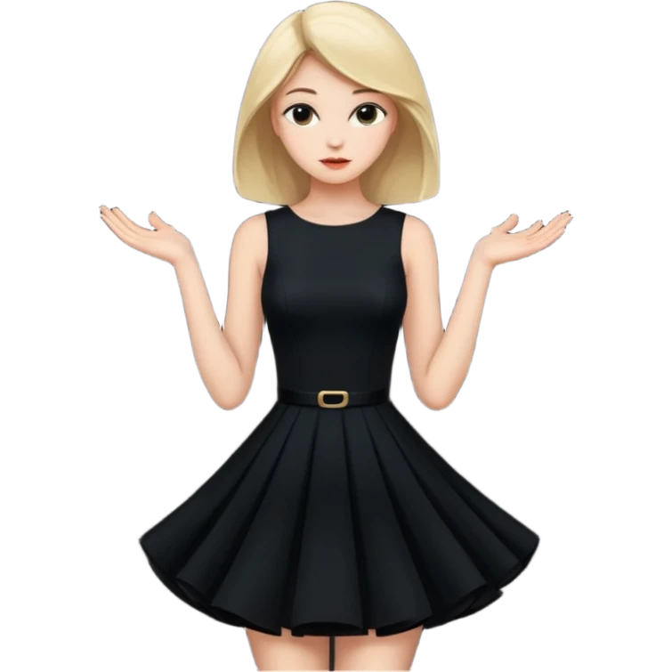 یک زن شیک مشکی پوش گنگ emoji