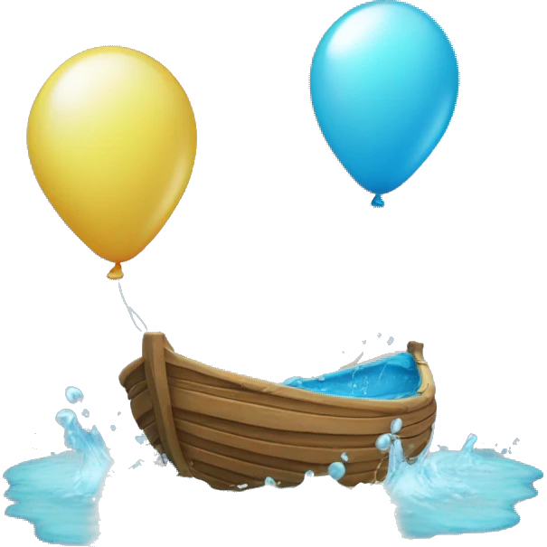 Palloncino pieno d'acqua che scopia emoji