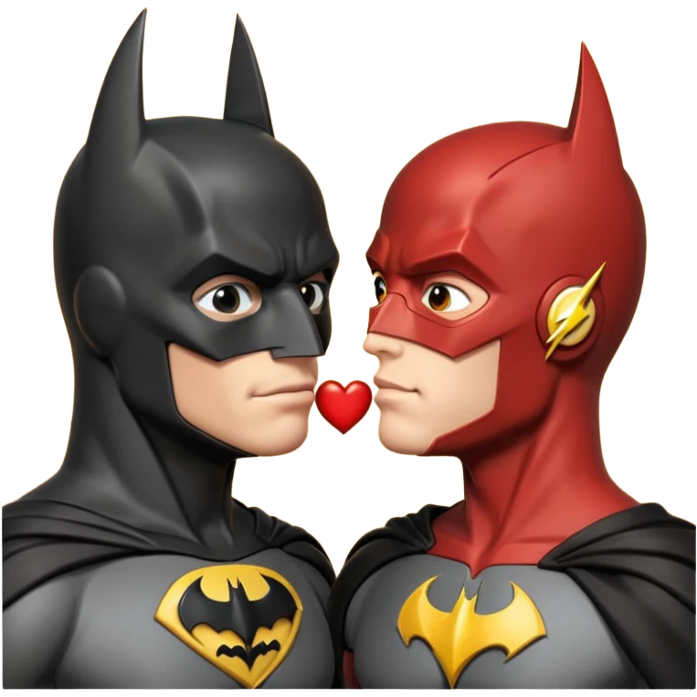 Batman and The Flash kiss emoji