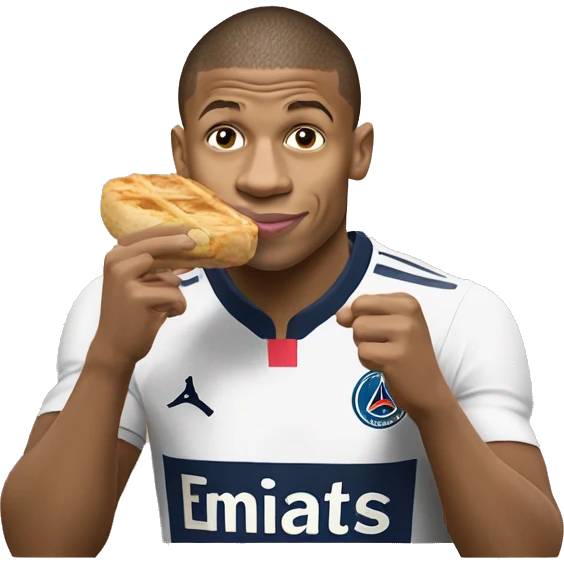 Kylian mbappe qui mange des pâtes emoji