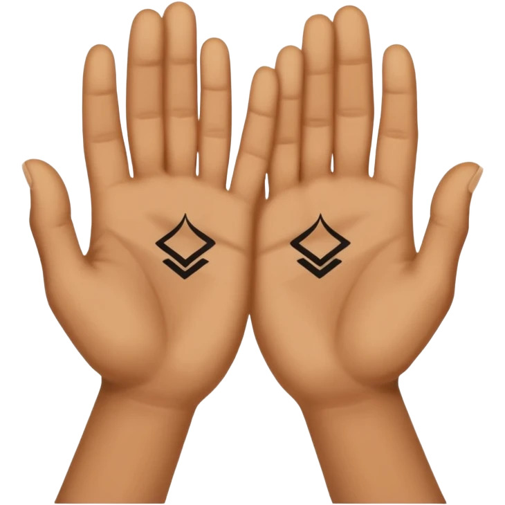 Ανοιγουν χερια και γραφει την λεξη συμβολισμος emoji