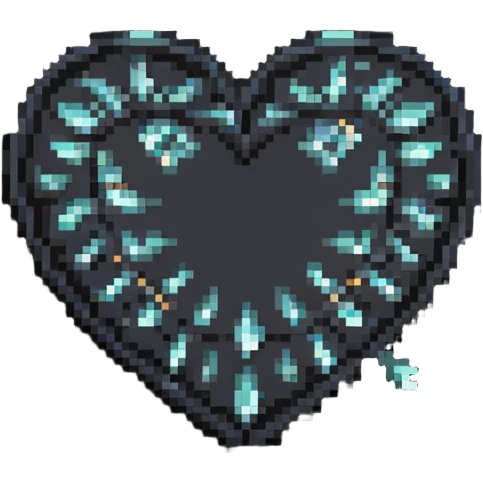 pixel art heart with playful sparkles, romantic, safe for work emoji