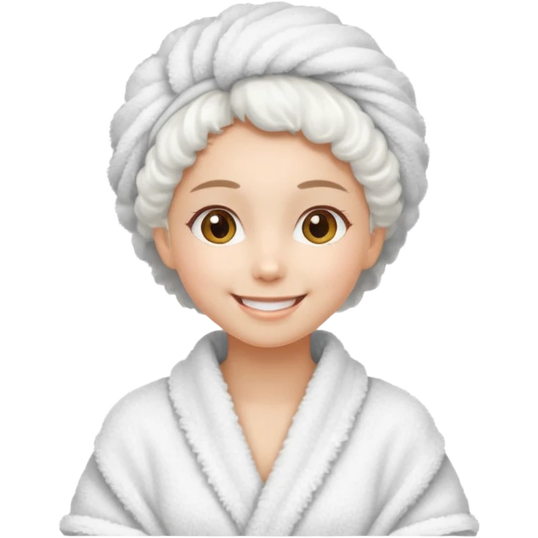 Girl wearing a hair towel emoji