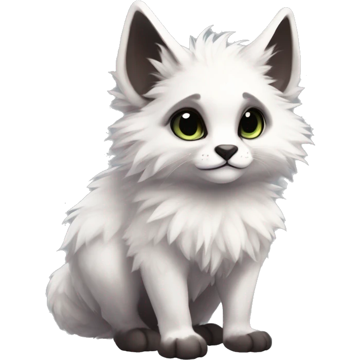  Cute Edgy Realistic Rare Fantasy Fluffy Slim Vernid-Trico-Melprin-species by LiLaiRa, by Falvie, full body emoji