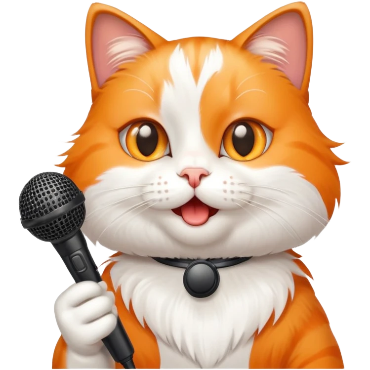 funny cat with mic emoji