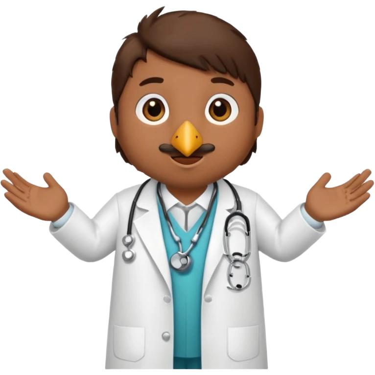 bird in doctor costume emoji