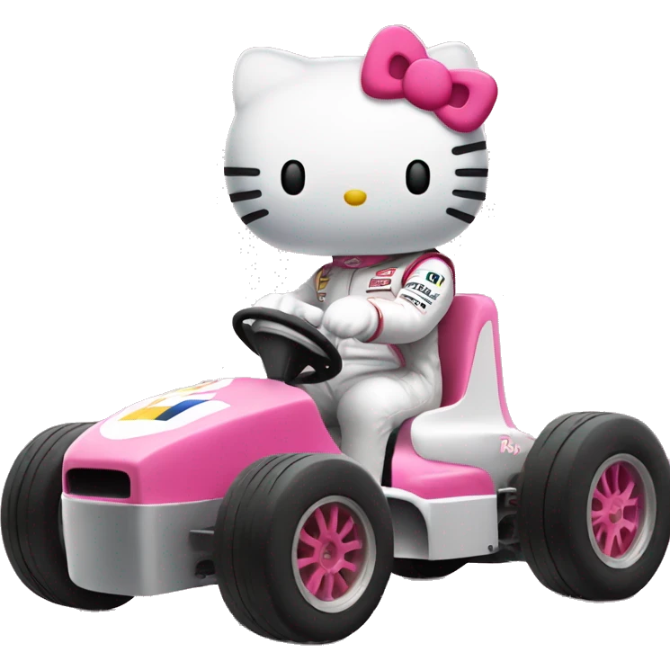hello kitty driving f1  emoji