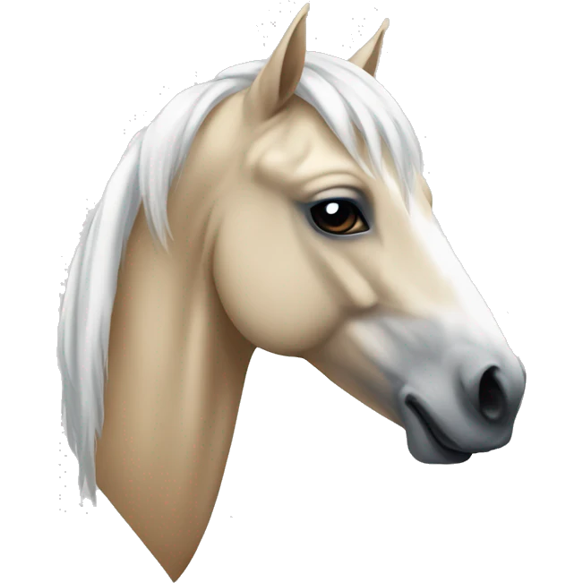White Arabian horse head with tan mane  emoji