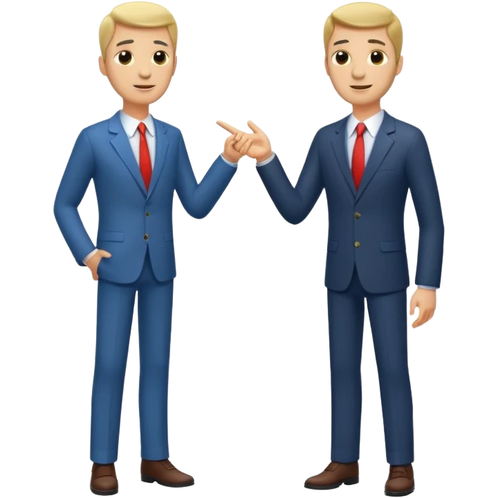 tall, lean, business men talking emoji