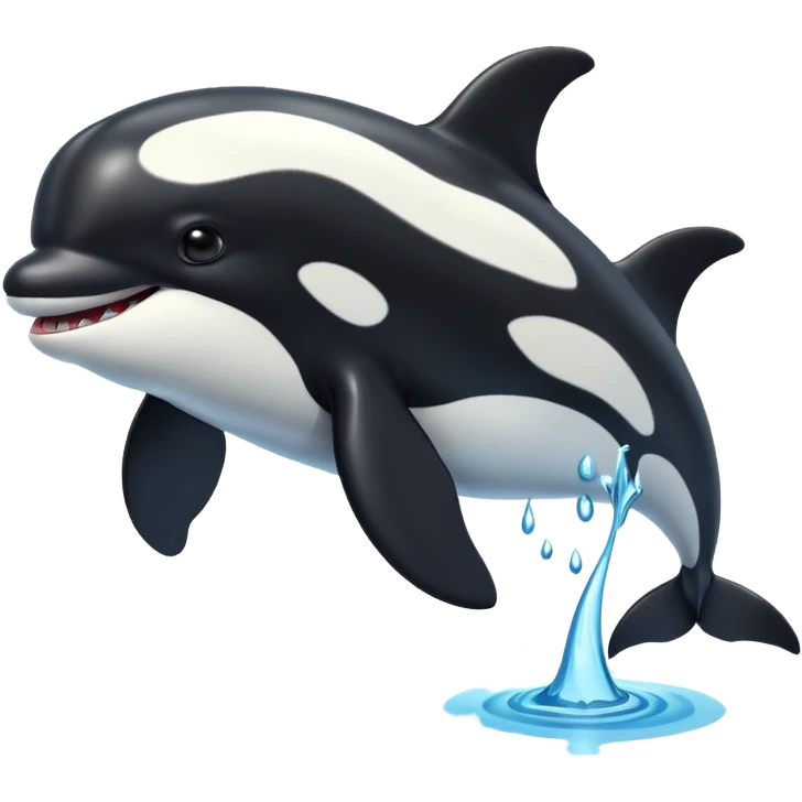 3d Cartoon orca with a tick to show when something has been completed emoji