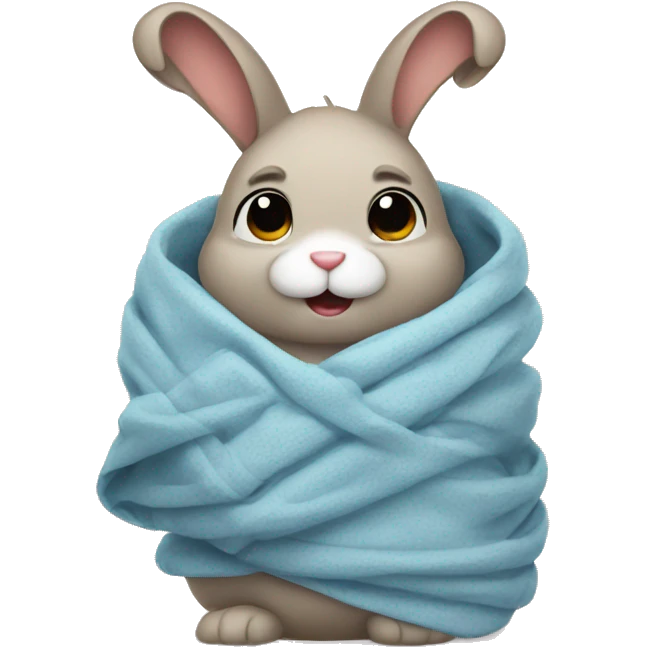 bunny wrapped in a blanket emoji