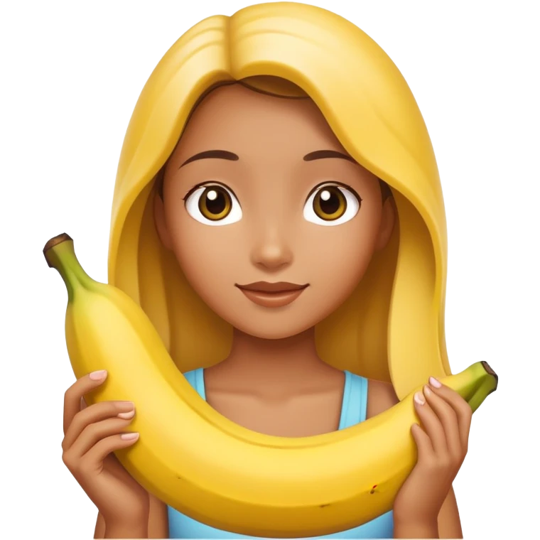 Girl holding banana emoji