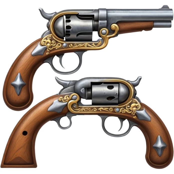 2 flintlock pistols forming an x emoji
