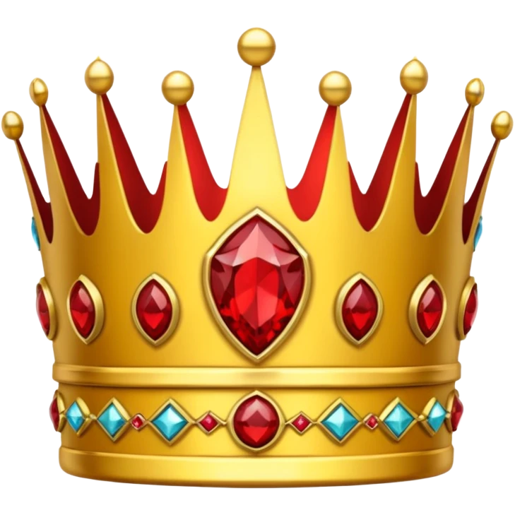 yellow crown with a lot red gems emoji