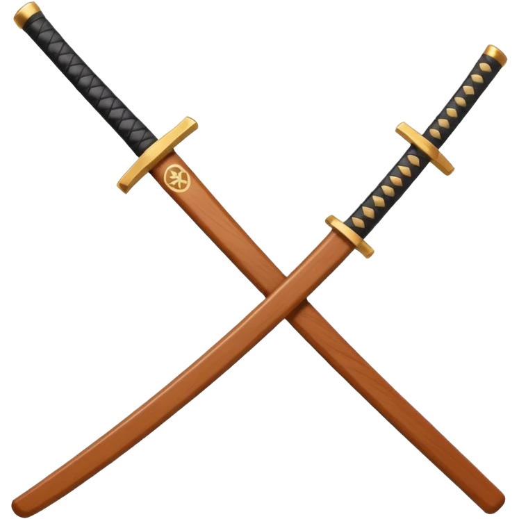 samurai training wooden sword object icon, traditional bokken, smooth polished wood, katana shape, simple guard, 3D cartoon, mobile game icon style, centered, clean background, soft shadow, no text, no watermark
 emoji