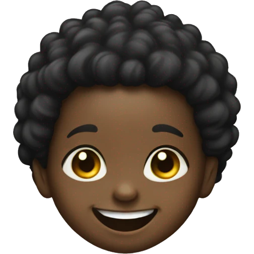 black baby with afro big smile emoji