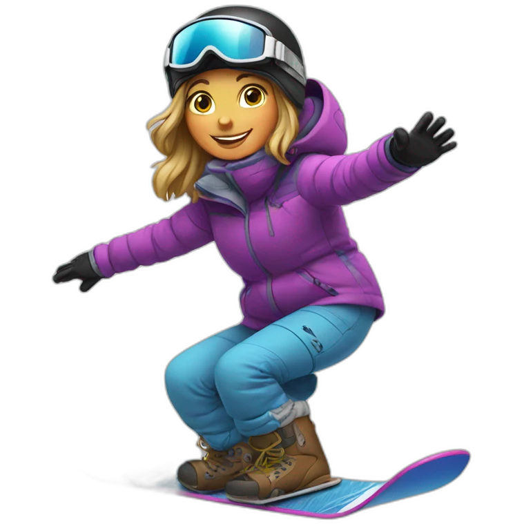 Girl on a snowboard emoji