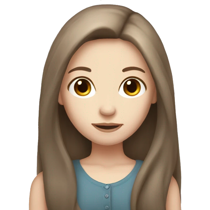 Long brown hair girl with pale skin emoji