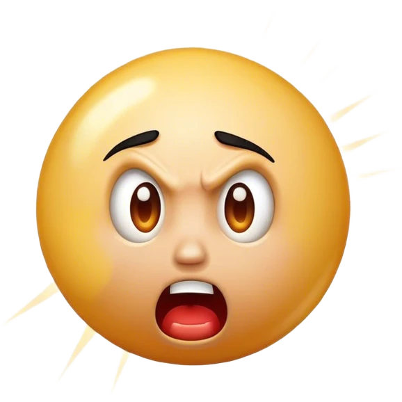 Cartoon-style punching ball hitting a shocked face, transparent background. emoji